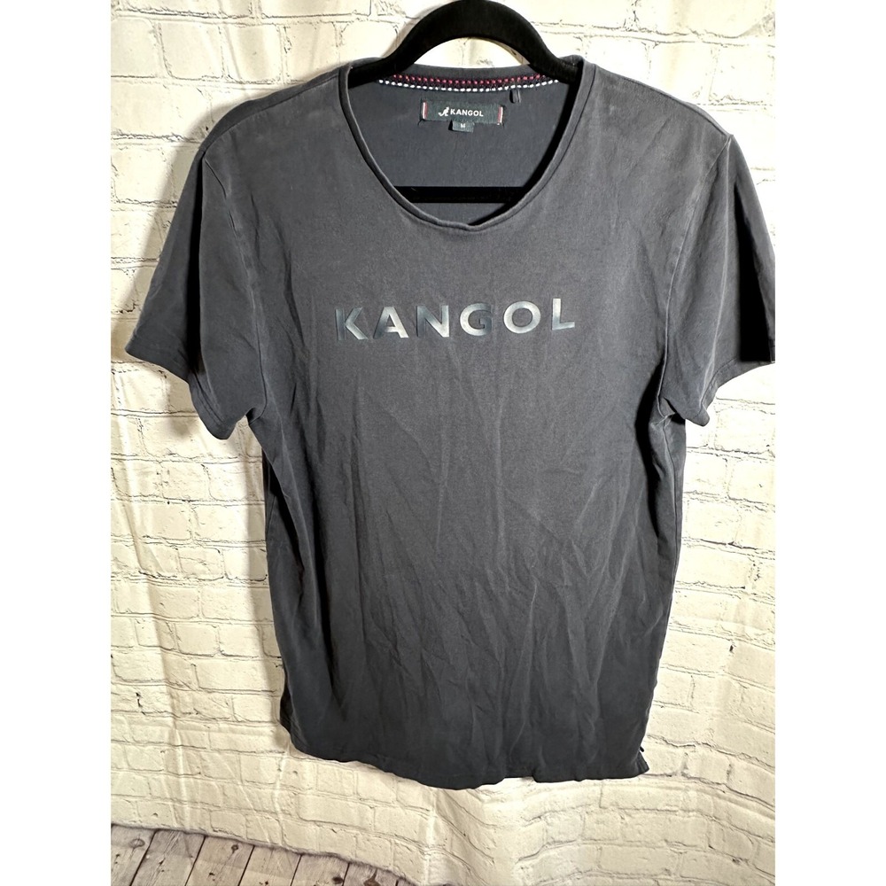 Kangol Mens Short Sleeve Graphic T-Shirt Charcoal Gray Logo KANG4348 Size M